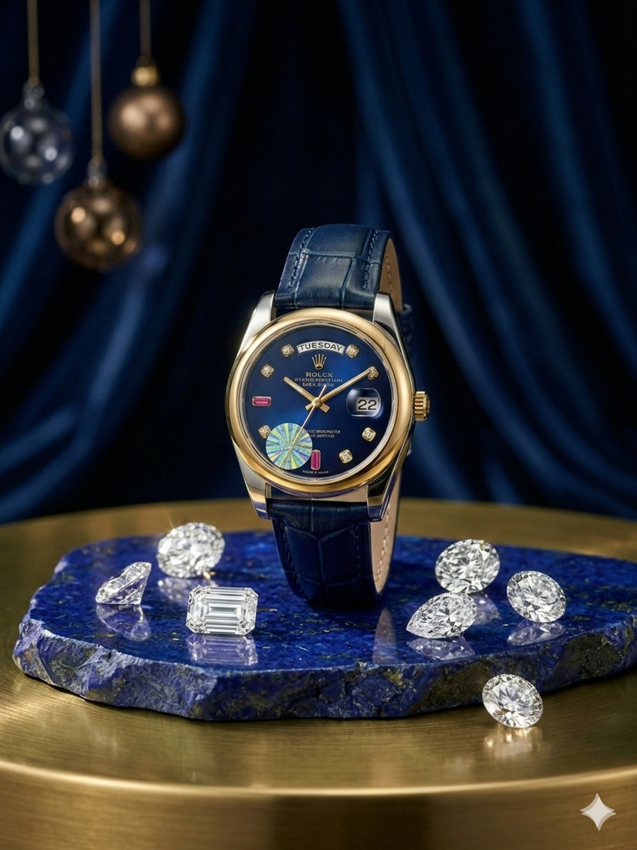 Leather Strap Rolex Watch